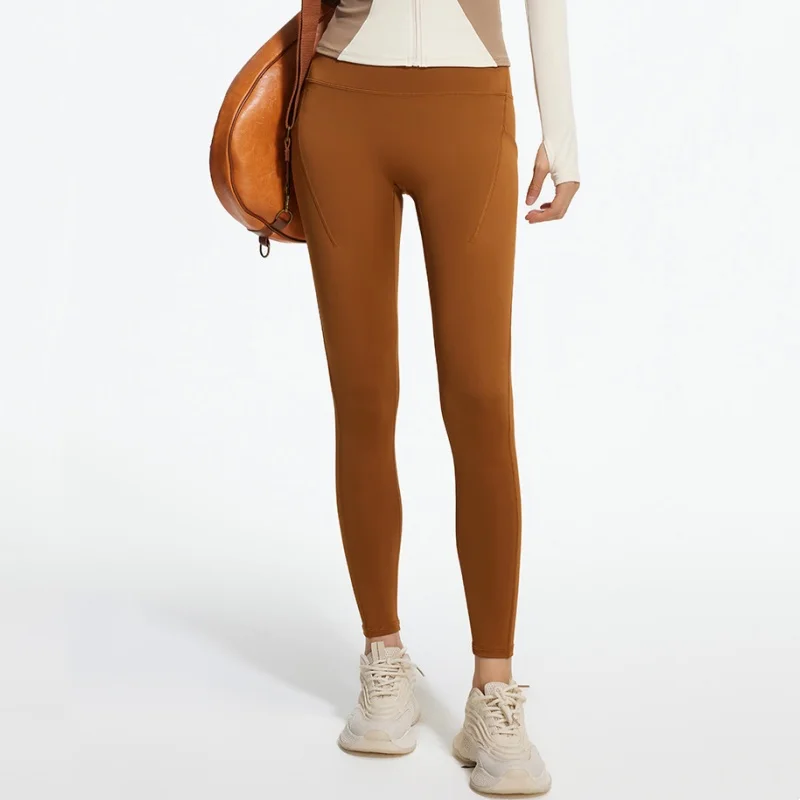 Yoga-Hose für Damen, 2025, pfirsichfarben, Hip-Lift, hohe Taille, Gym-Leggings mit Tasche, Laufen, Fitness, Sporthose, Workout, Sportbekleidung, Kleidung