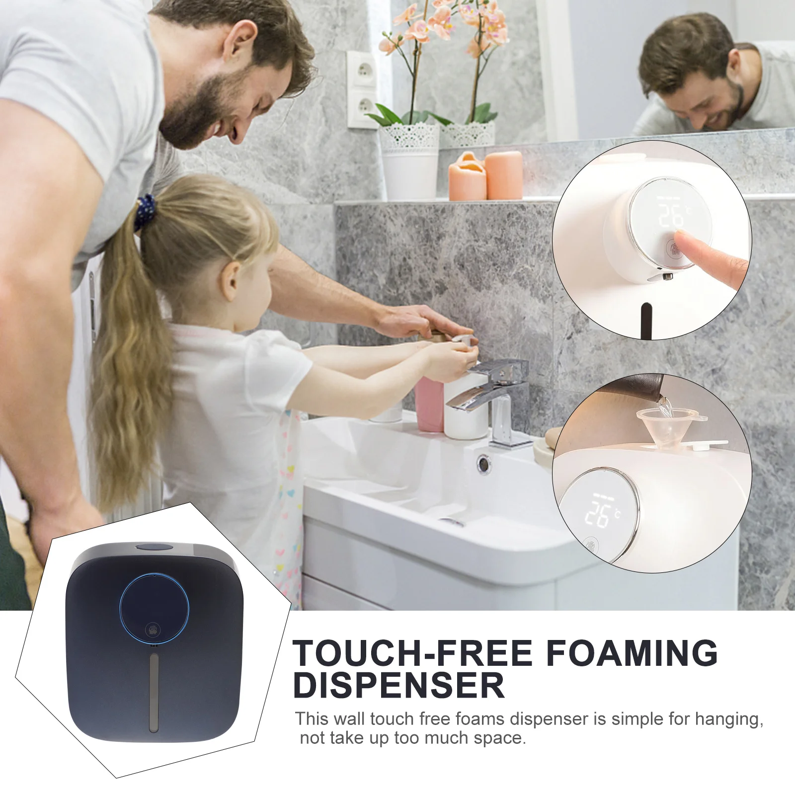

Smart Sensor Soap Dispenser Wall Mounted Rechargeable Touchless Foaming Automatic Electronic Lotion Intelligent Hanging For