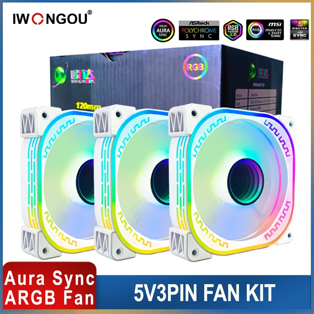 IWONGOU 120mm Fan Pwm Argb Ar12pro Pc Cooling Fan 4pin 5v3pin Unlimited Space 12cm Pc Case Coolers Kit Fans Argb Ventilador