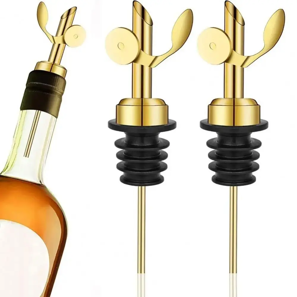 

3pcs Stainless Steel Weighted Spout Pourer Precise Pouring Leak-proof Nozzle Liquor Bottle Pourers Gravity Flip Self-closing
