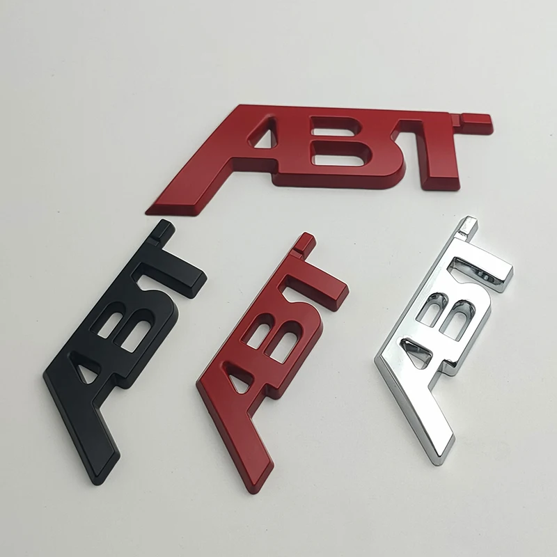 3d Metal ABT Logo Letters Car Front Emblem Badge For A5 A7 A1 SQ5 TT RS6 RS3 Q7 Q5 Q8 A3 7 ABT Sticker Accessories