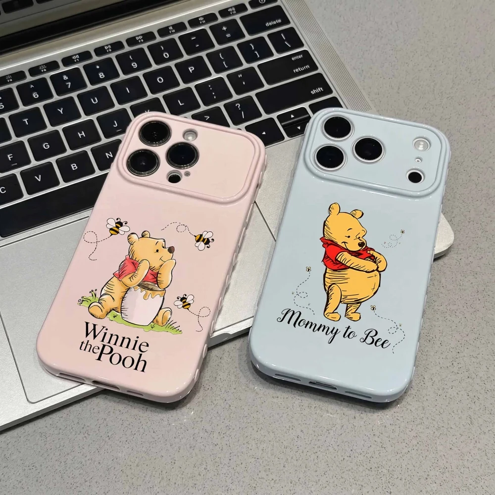 Anime Winnie the Pooh For Samsung A57 A56 A55 A54 A36 A27 A17 A16 A15 A14 A07 A06 A05 A04 Love Heart Side Phone Case