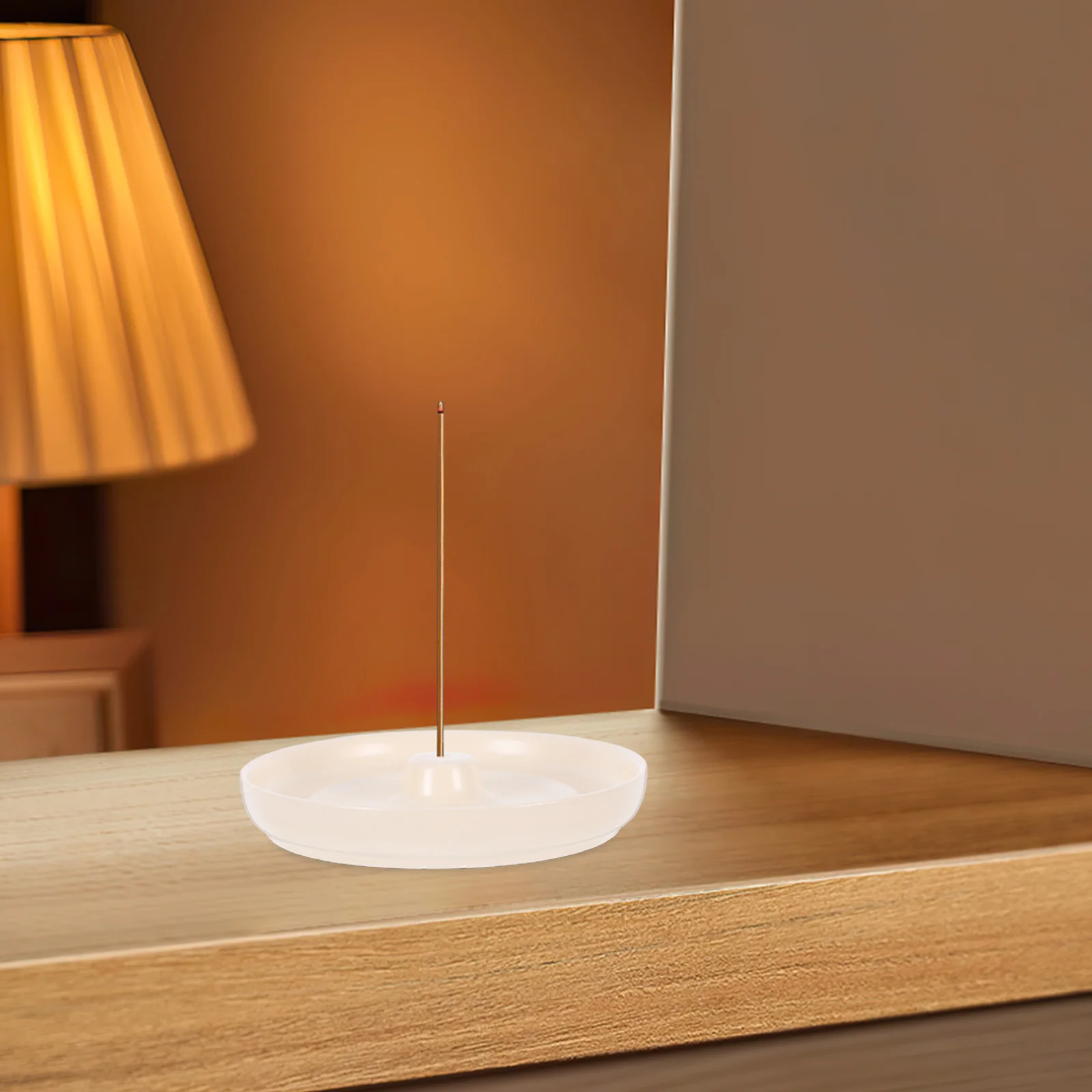 

Elegant Ceramic Incense Holder Round Minimalist Design Securely Holds Sticks Cones Powder for Tranquil Atmosphere