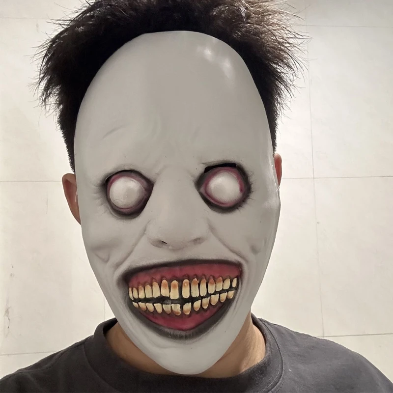 قناع رعب ساخن لعام 2025 قناع الشياطين المبتسمين قناع حفلة مخيف مع عين لحفلات الهالوين كرنفال دعائم تنكرية #1
