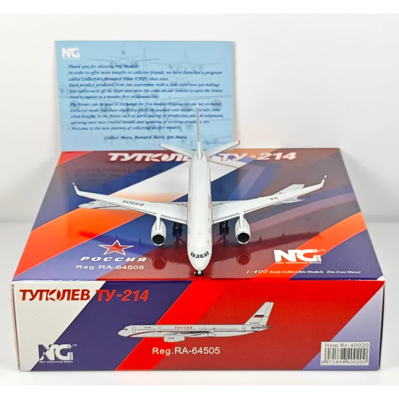 NG Models 1/400 Scale Russian State Transport TU-214 RA-64505 Die-cast Alloy Aircraft Model Collectible Decorative Item Toy
