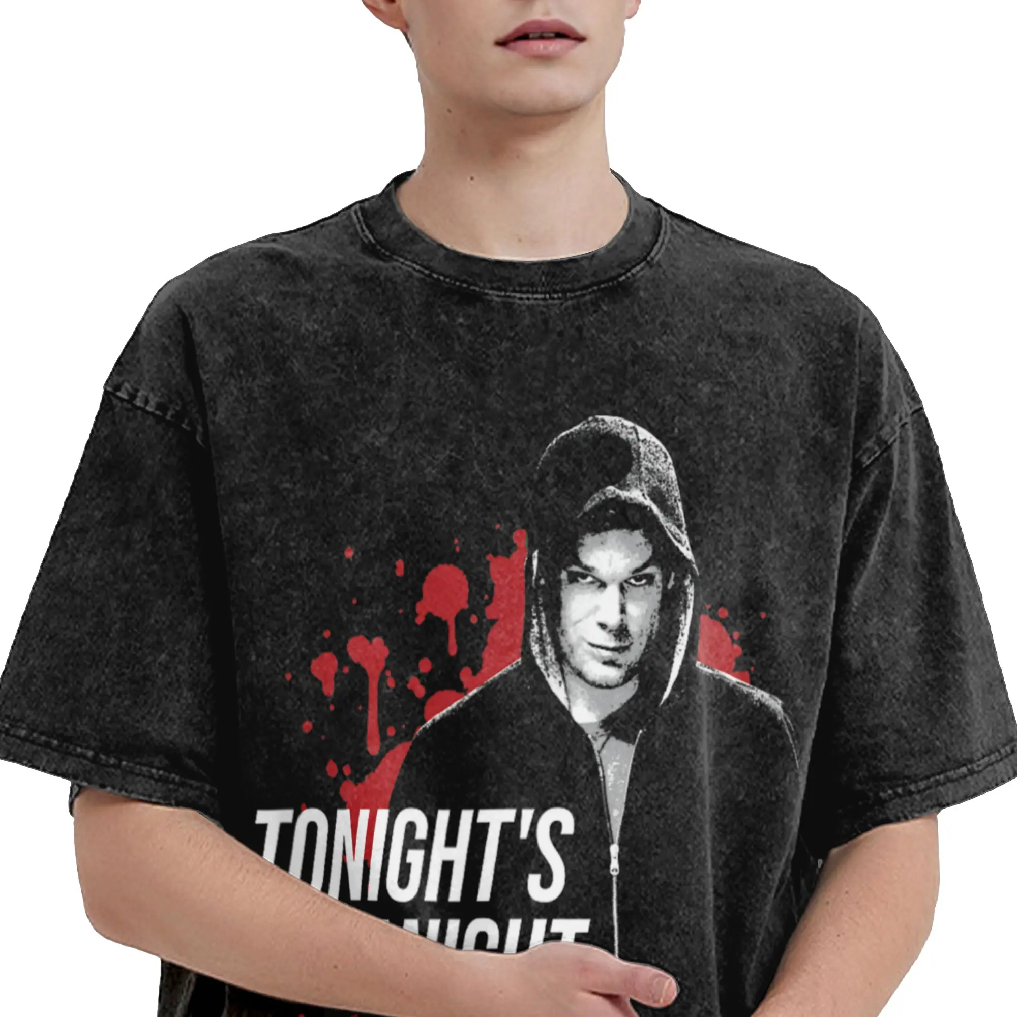 الجدة Dexter Morgan Tonights The Night..غسلها تي شيرت جولة الرقبة قصيرة الأكمام الملابس فيلم الرعب القطن الصيف بلايز القمصان