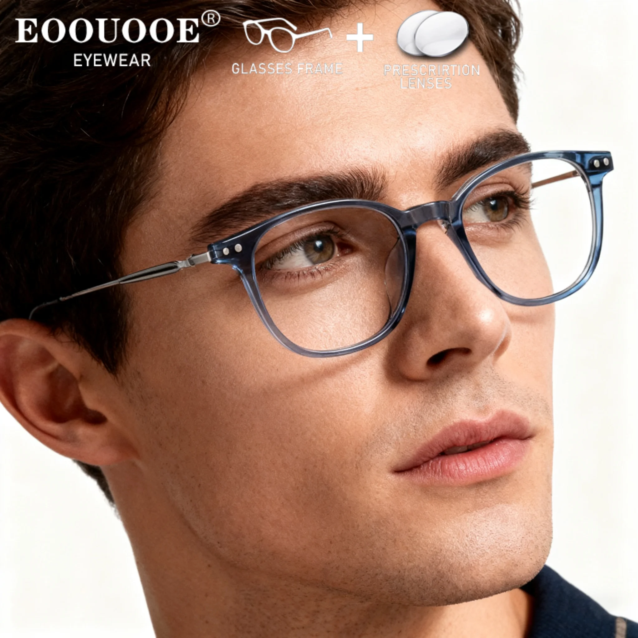 

Women Men Acetate Fashion Prescription Glasses Myopia Hyperopia Lenses Eyeglasses Progressive Anti blue light Anti reflection