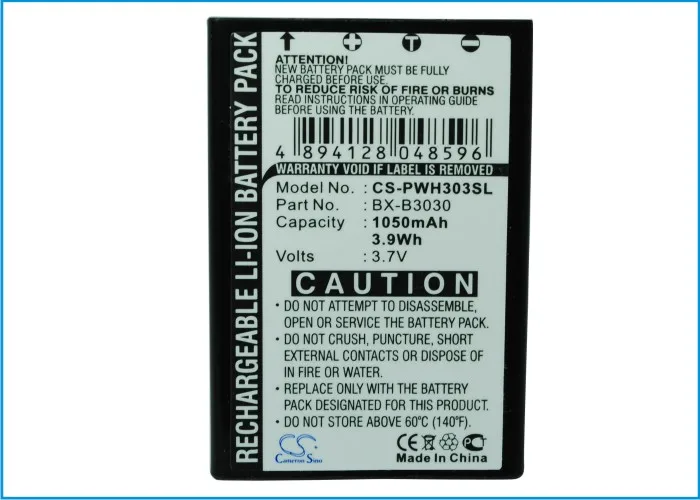 CS 1050MAh แบตเตอรี่สำหรับฟัง Technologies พจนานุกรม-365 Panasonic BX-B3030 CE-3030 WX-B3030 WX-B3030MListen Technologies M1