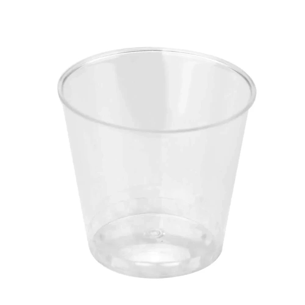 50PCS Transparent Dessert Cups Hard Plastic Trapezoid Party Shot Glasses Jelly Cup Plastic Portion Cups Disposable Storage Cups