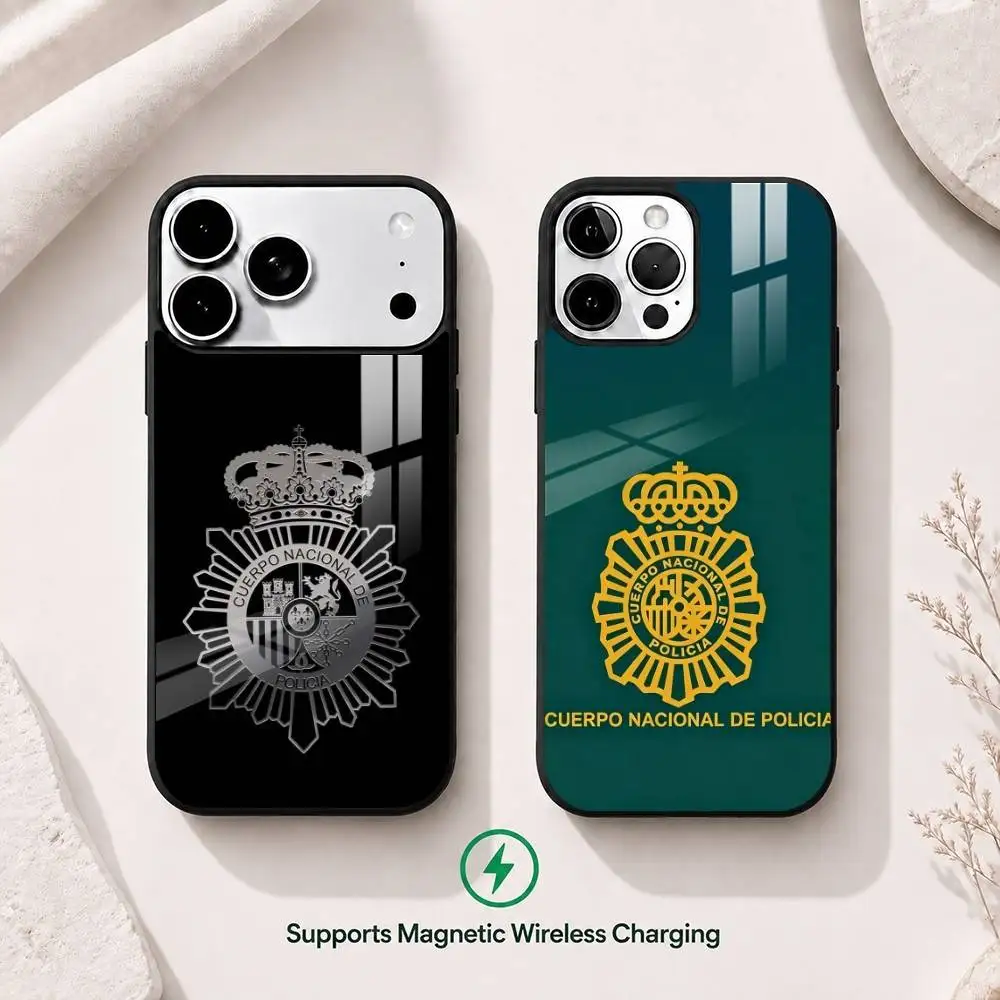 

Spain National Police Corps Phone Case For iPhone17,16,15,14,13,12,11 Plus,Pro Compatible with magnetic wireless charging