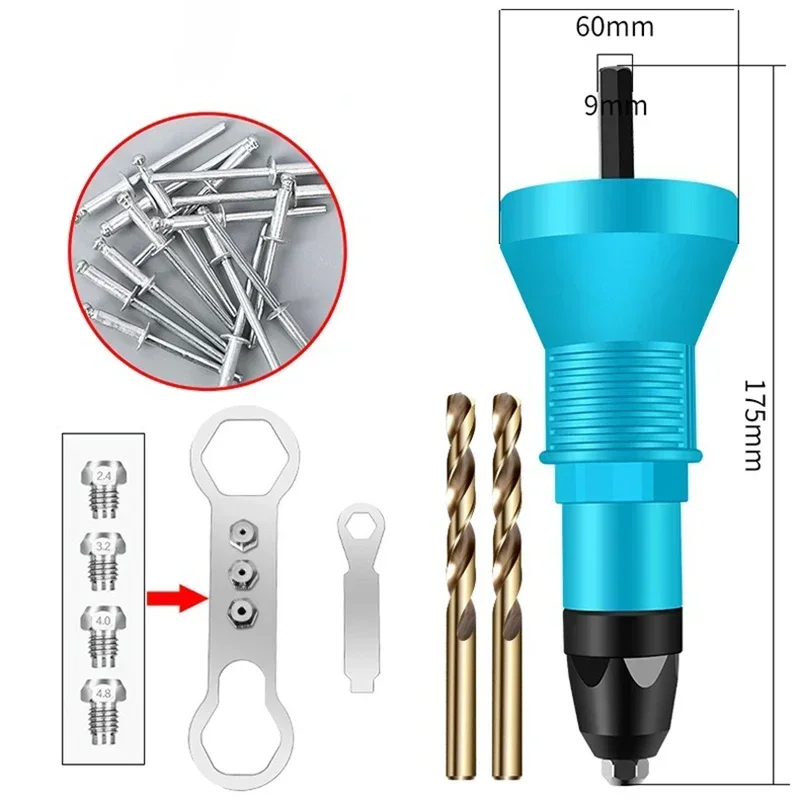 البنادق الكهربائية المبرشم مع أدوات نقل رئيس الملحقات الهوائية الأساسية سحب المبرشم كهربائيين خاص جوزة برْشام بندقية #5