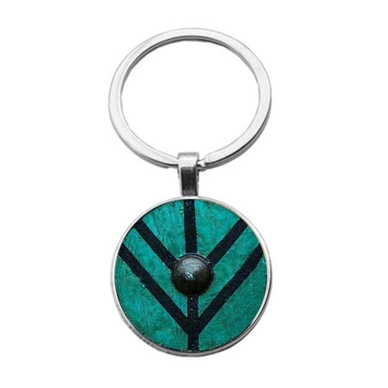 Viking Shield Keychain Glass Time Gem Keychain Key Jewelry Customized Photo Personalized Gift, Men\'S Keychain Gift