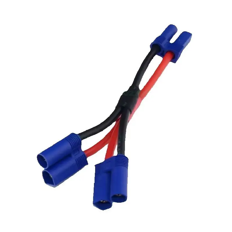 EC2 EC3 Parallel Battery Cable Y Splitter Dual Connector F Hubsan H501S X4 RC Drone Car Boat Extension 14AWG Silicone Wire 10cm