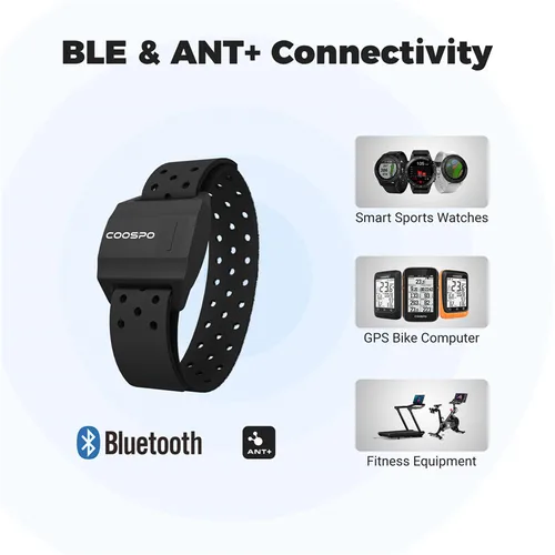 Imagen 2 del producto COOSPO Pulsómetros Bluetooth & Ant+ Sensor óptico de Frecuencia Cardíaca Pulsómetro Brazo para iFIT Polar Strava Wahoo Garmin