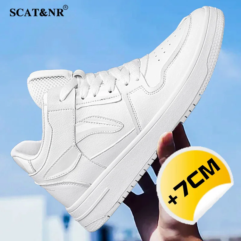 Męskie buty zwiększające wysokość męskie tennissneakers buty podwyższające na co dzień wygodne białe czarne buty sportowe wkładka 6cm wyższe buty