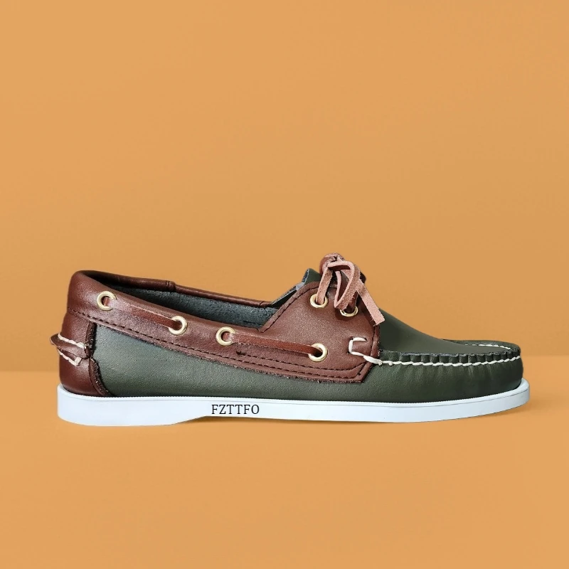 

Топсайдеры из натуральной кожи ручной работы премиум-класса, женская и мужская обувь, брендовые роскошные лоферы, мужские мокасины, уличная прогулочная обувь