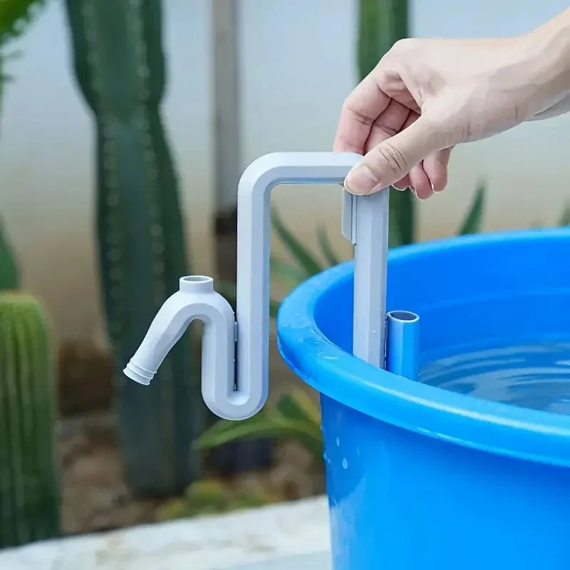 Self Priming Siphon Hose No-drill Overflow Pipe Effortless Auto Drain & Fill Rainwater Transfer Easy Automatic Drain Fill Tool