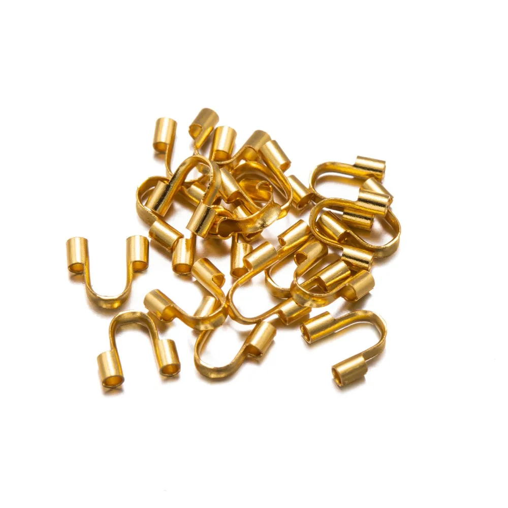 50Pcs 0.7/1/1.5mm Stainless Steel U Shape Wire Protector Connector For DIY Necklaces Bracelets Beading Jewelry Making Accessorie