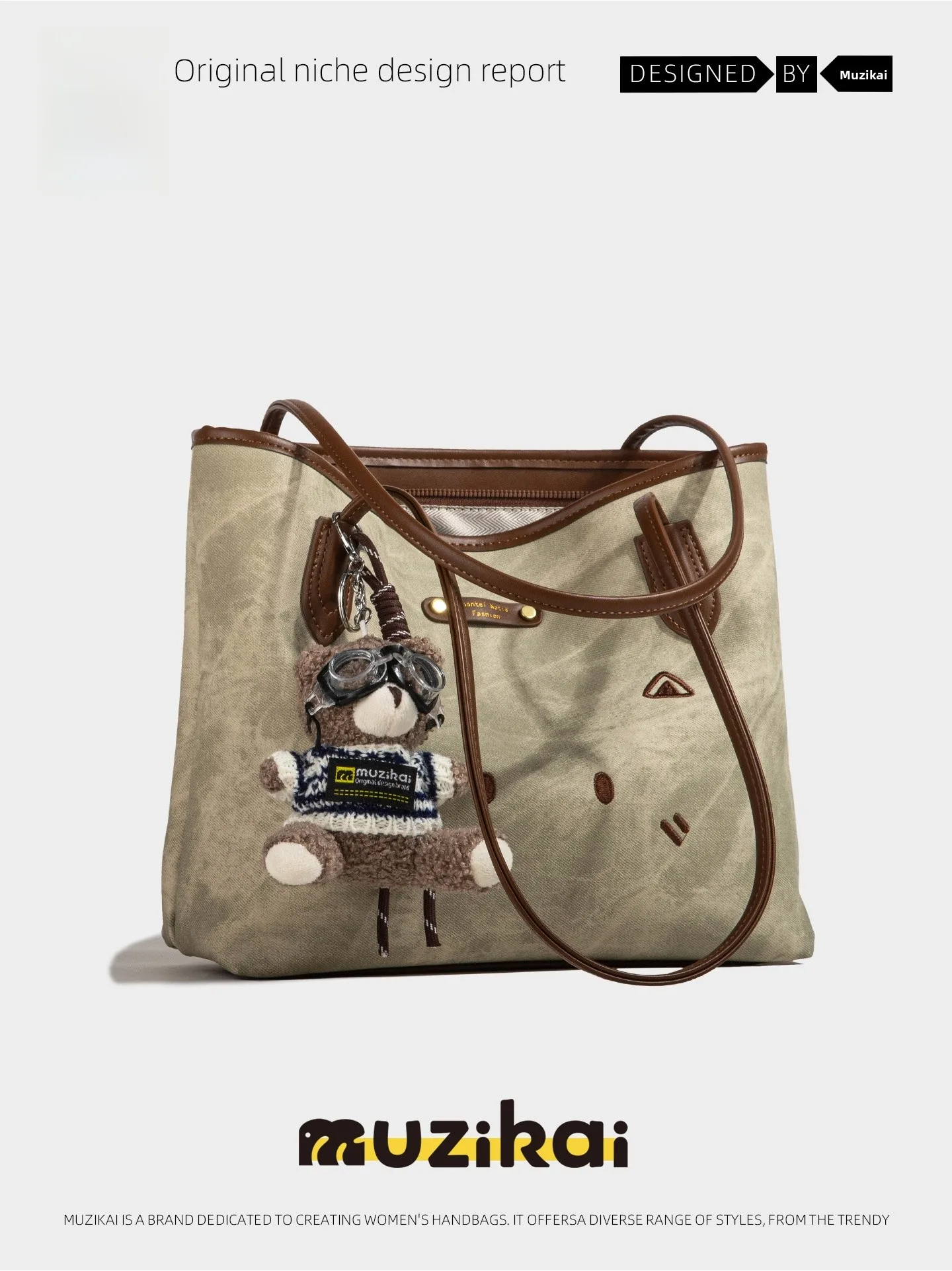

MuziKai Large Capacity Women's Tote Bag Commuter Shoulder Bag Stylish Design Casual Simple Style Pure Color for Office Use