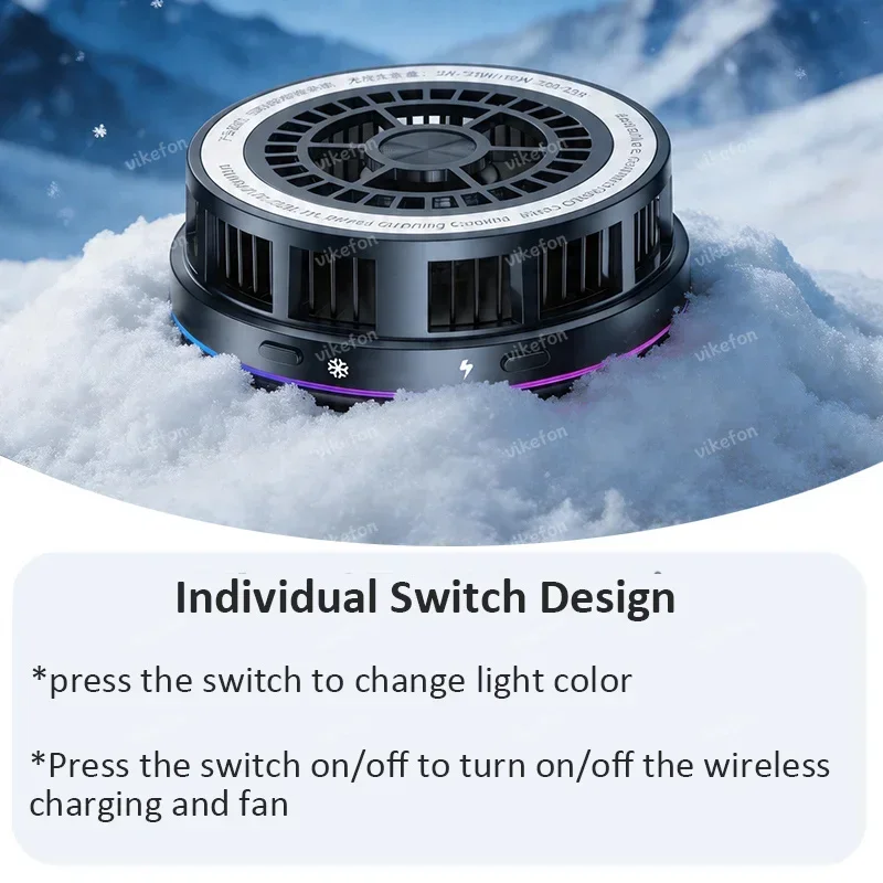 ICE Cooling Radiator+QI2 25W Magnetisches kabelloses Autoladegerät Schnellladestation für Magsafe iPhone 17 16 Pro Max Handyhalterung – Detail 6