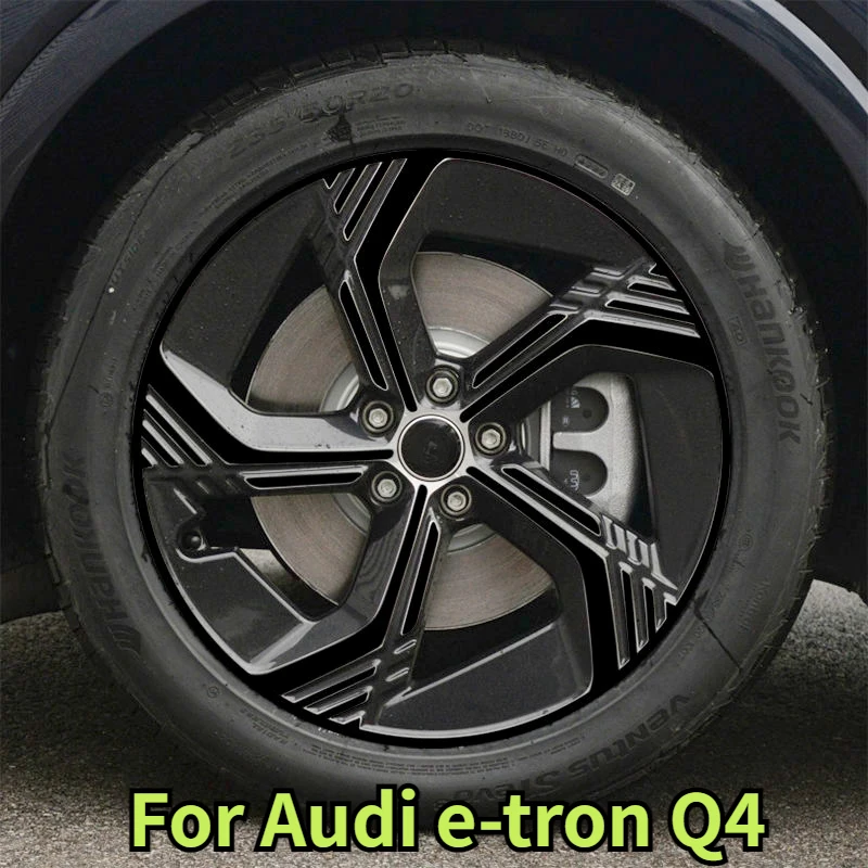 For Audi etron Q4 4PCS/SET Hub Wheel Sticker Automobile Full Cover Car Accessories