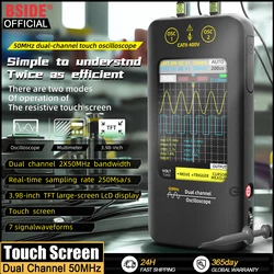 BSIDE-Oscilloscope numérique à écran tactile avec générateur de signal, testeur graphique, outils automatiques, canal touristique, 50MHz, nouveau