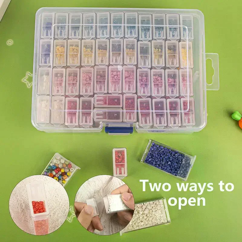 Capacity Bead Craft Storage Box Individual Compartments - Heavy-Duty Plastic Lid Beadwork, Painting, Embroider