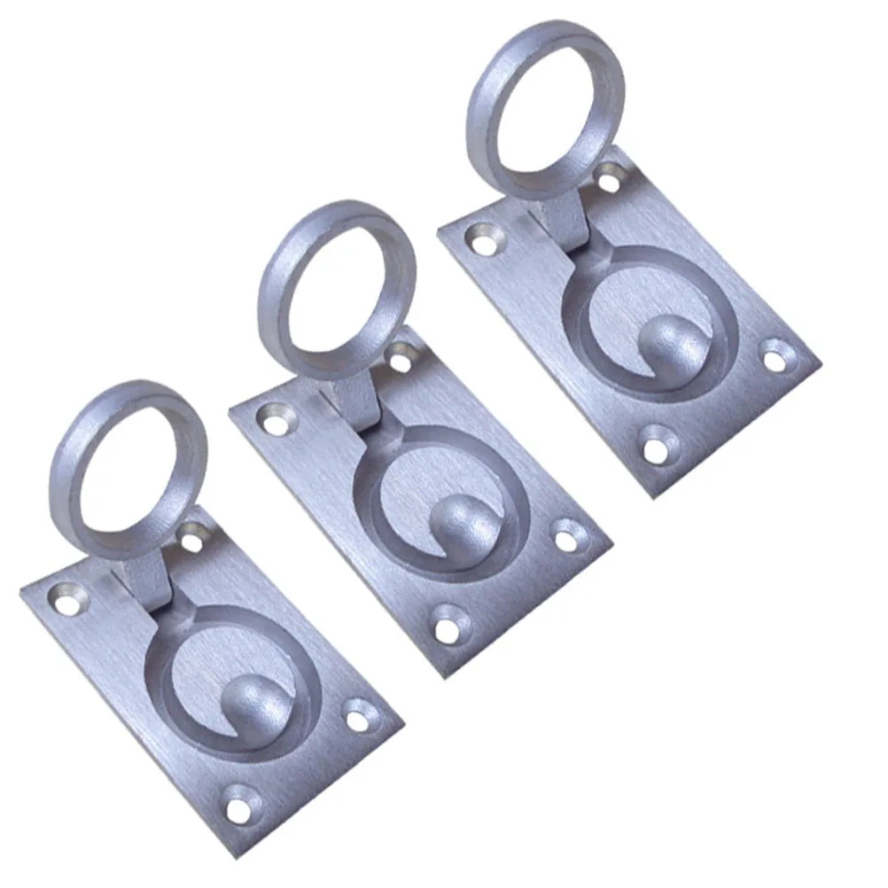 

3pcs Stainless Steel Pull Handle Silver Cabinet Drawer Knob Invisible Sliding Door Hardware Replacement For Wardrobe Cupboard