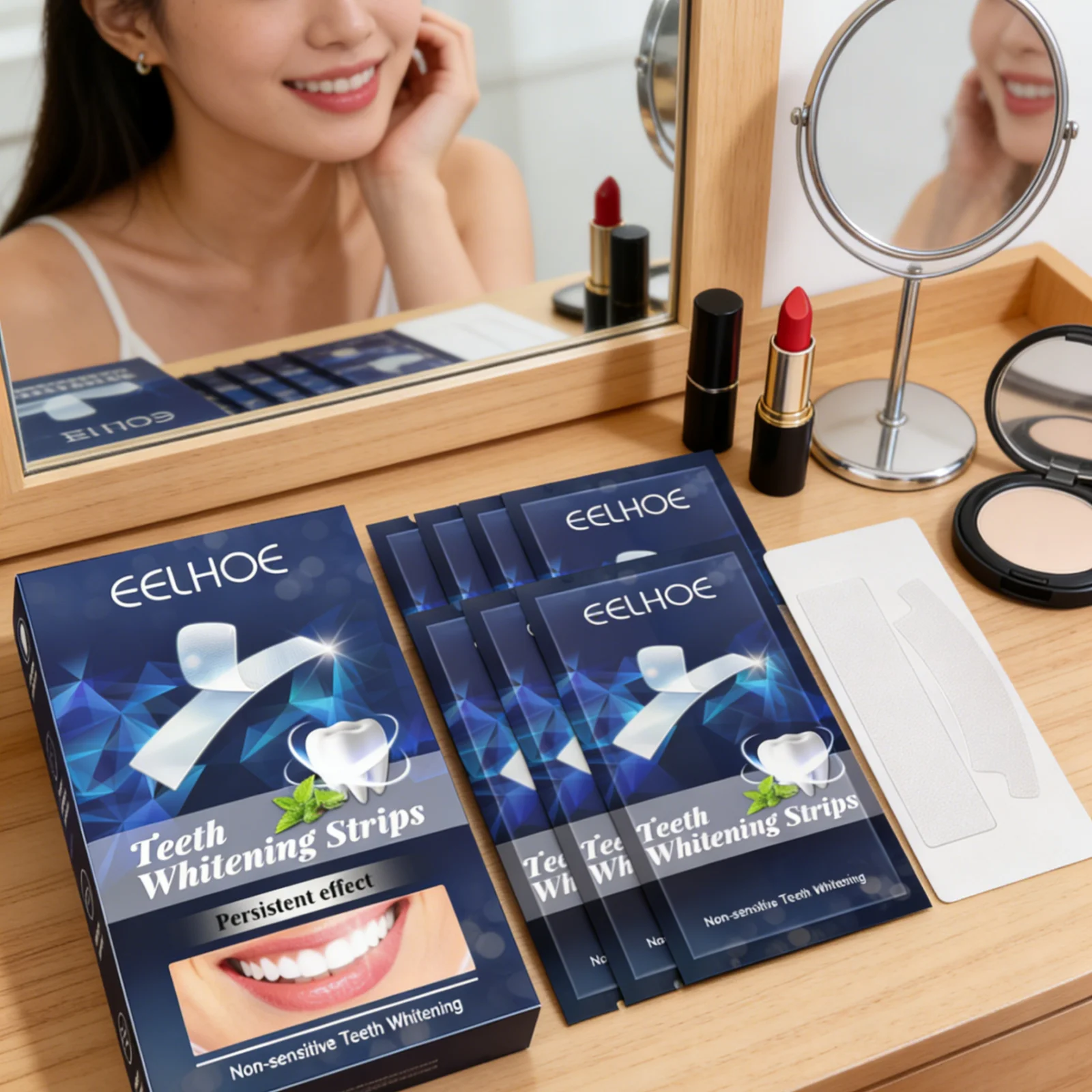 

Eelhoe Teeth Whitening Strips Brightening Persistent Effect Remove Teeth Stains Beauty Smile Disposable Dental Whitening Strips