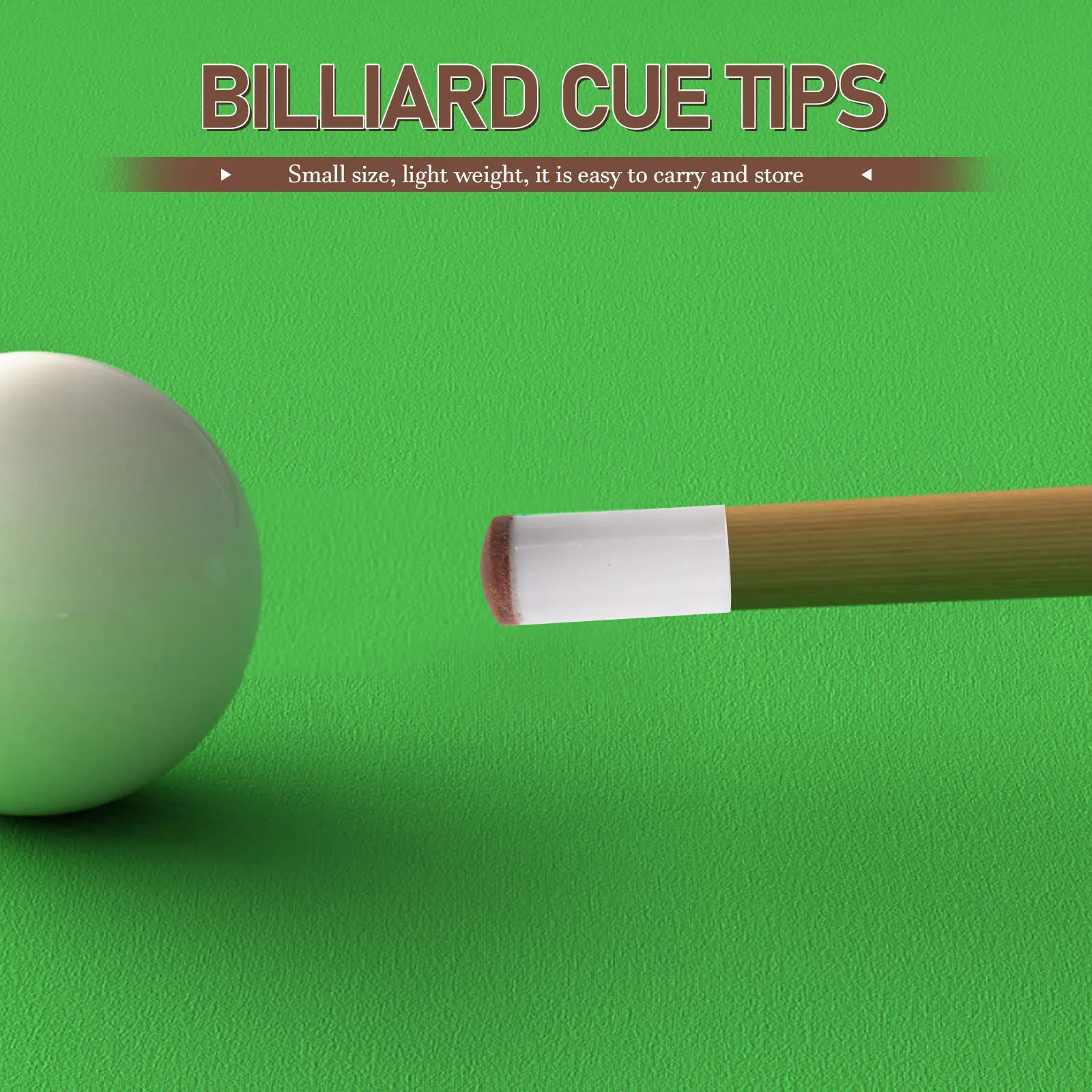 

6Pcs Replacement Cue Tips for Pool Stick Billiard Cue Tips PU Material Smooth Surface Sturdy Fit Professional Billiard