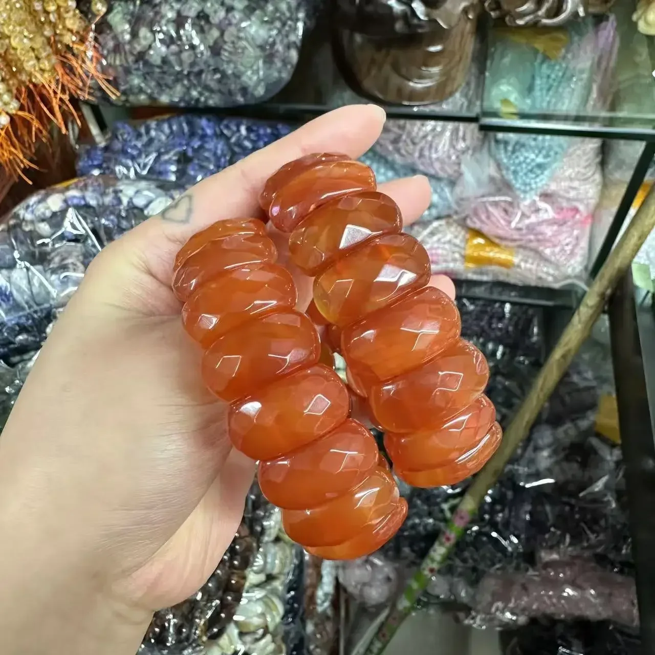 NEW Natural Crystal Red Hematoid Agate about 12*25mm Beads Energy Bracelet Natural Gemstone Bangle for Man for Woman Wholesale !