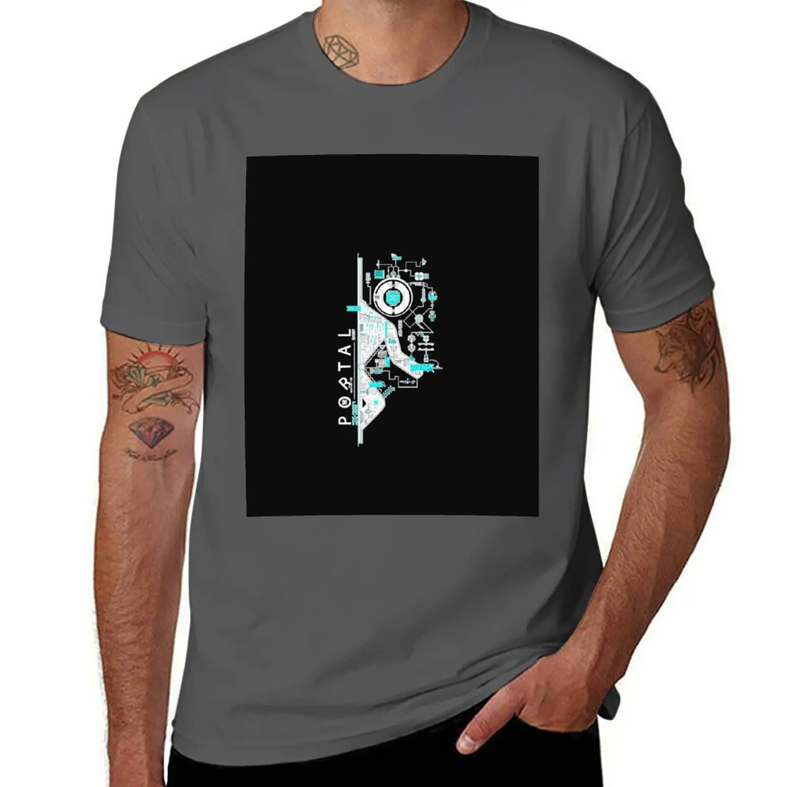 Portal 2 Art T-Shirt T-Shirt Christmas Casual Tee Shirt