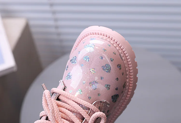 Bling Stars Allover-Print Kinder-Stiefeletten für Mädchen Weiche Sohle Herbst Prinzessinnen-Schuhe Glänzende Kinder-Kurzstiefel – Detail 13