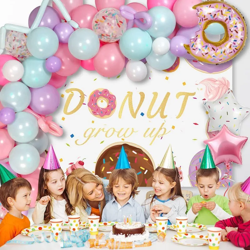 69Pcs/Set Doughnut Birthday Party Decorative Balloons Garland Arch Kit Girl Bachelor Party Decor Baby Shower Latex Balloons