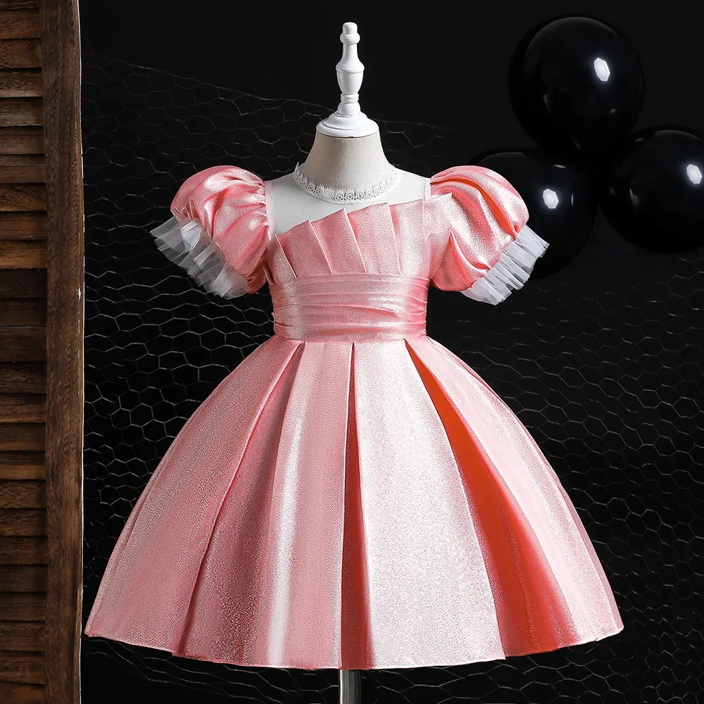 Robe de soirée princesse pour filles, robe de Rhpour enfants, jupe plissée, mariage, anniversaire, performance de piano, éducatif, 5 couleurs, 110cm-150cm