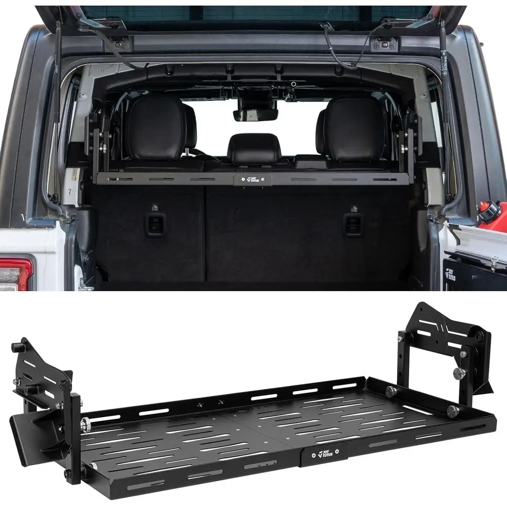 

Регулируемая по высоте корзина-багажник на 350 фунтов для моделей JL Hard-Top 2018-2023 годов, черная