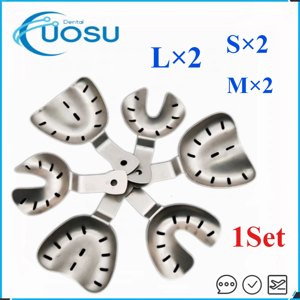 

1 Set Dental Impression Trays Stainless Steel Edentulous Jaw Impression Tray S/M/L Teeth Holder Trays Dentistry Lab Instrument