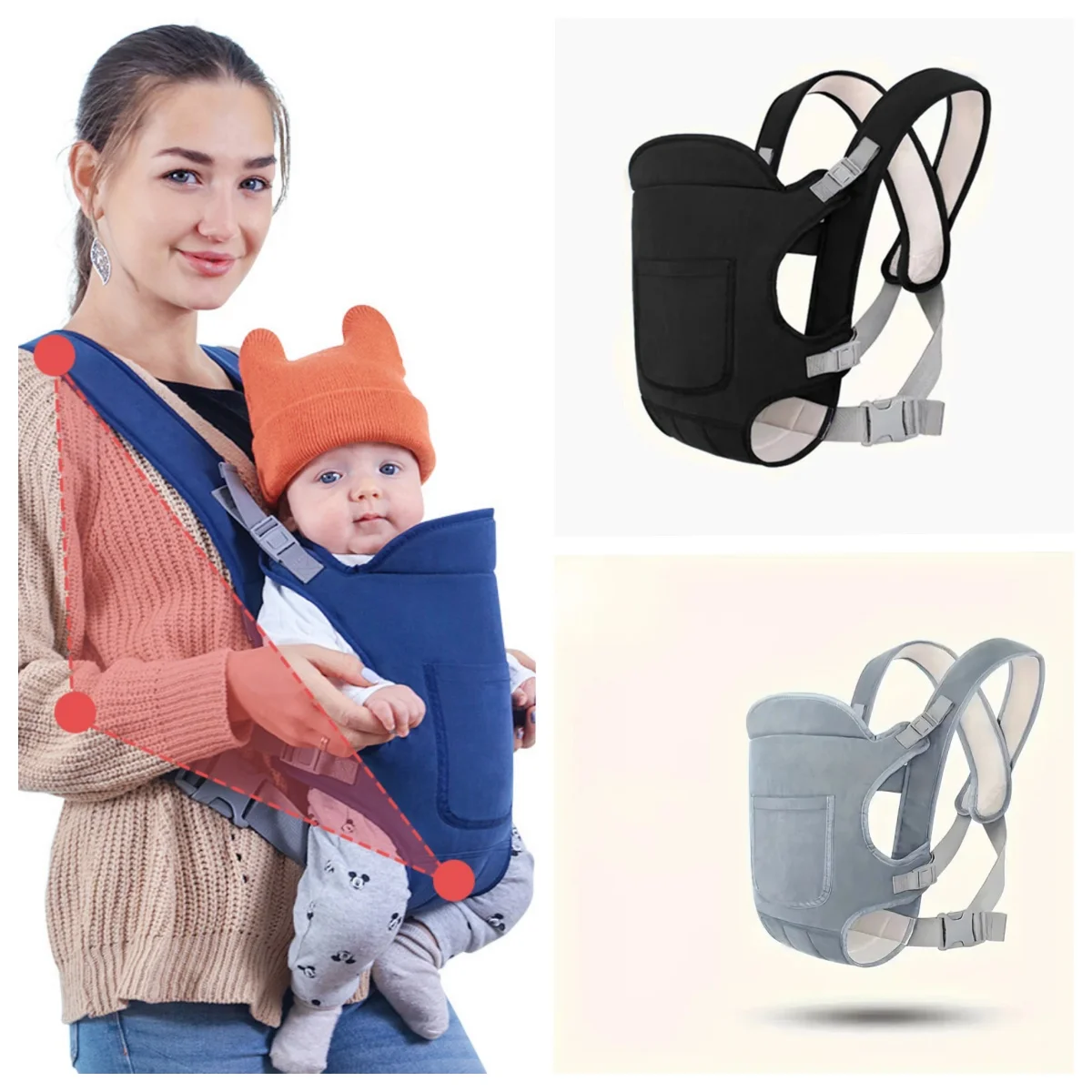 

Baby Carrier Backpack Baby Bag Newborn Sling 4 in 1 Ergonomic Breathable Infant Babies Carrier Wrap Hipseat Waist Belt Backpacks