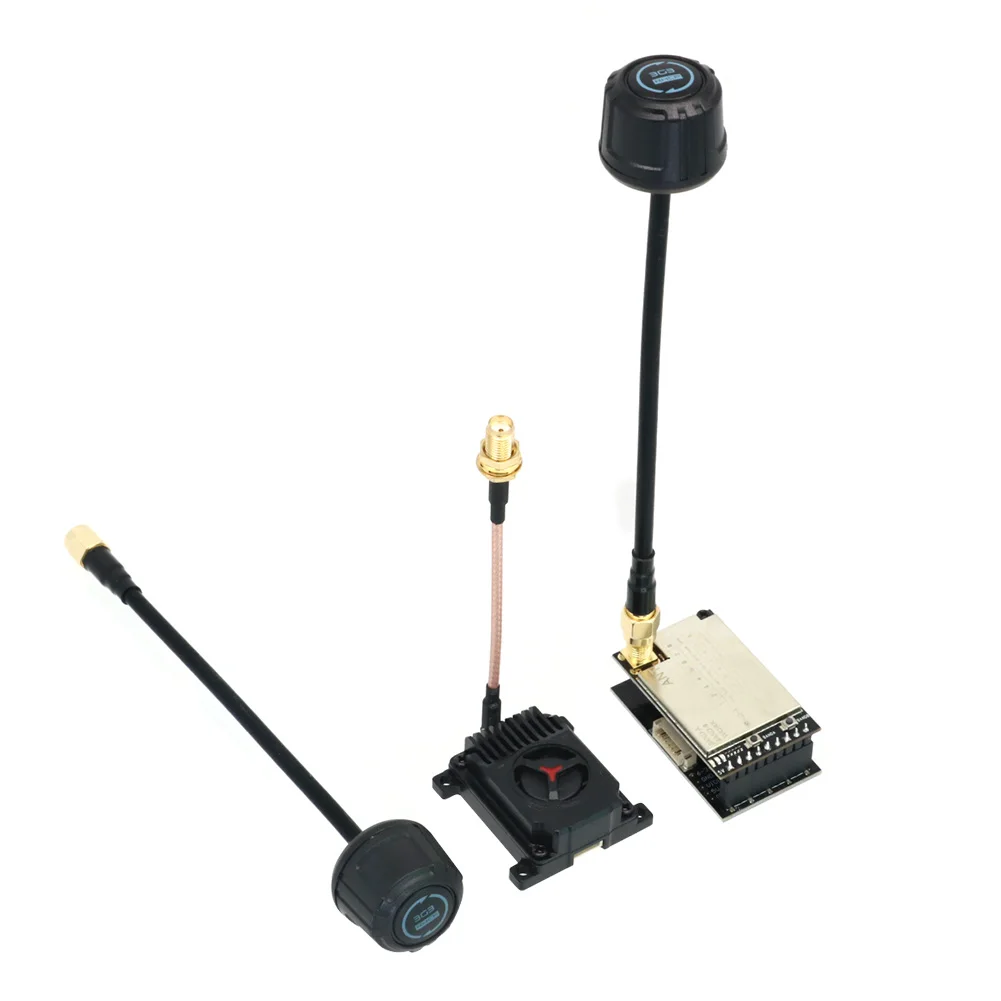 AneegFpv 3.3G 4W FPV VTX Analog Video Transmitter Kit 3.3G VRX พร้อม RHCP เสาอากาศสําหรับ Skyzone/fatshark FPV แว่นตา