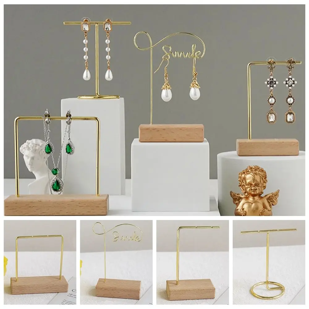 

Simplism Home Decoration Desktop Ornament Jewelry Display Stand Wood Base Rack Necklace Storage Bracelet Earring