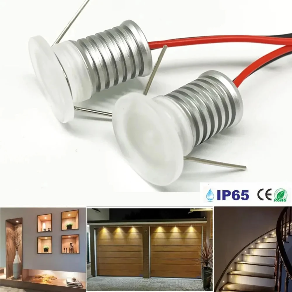 Mini LED Downlight 1W Ceiling Spotlight 13mm Recessed Dimmable Spot Light with Remote Control Cabinet Showcase Step Acrylic Lamp