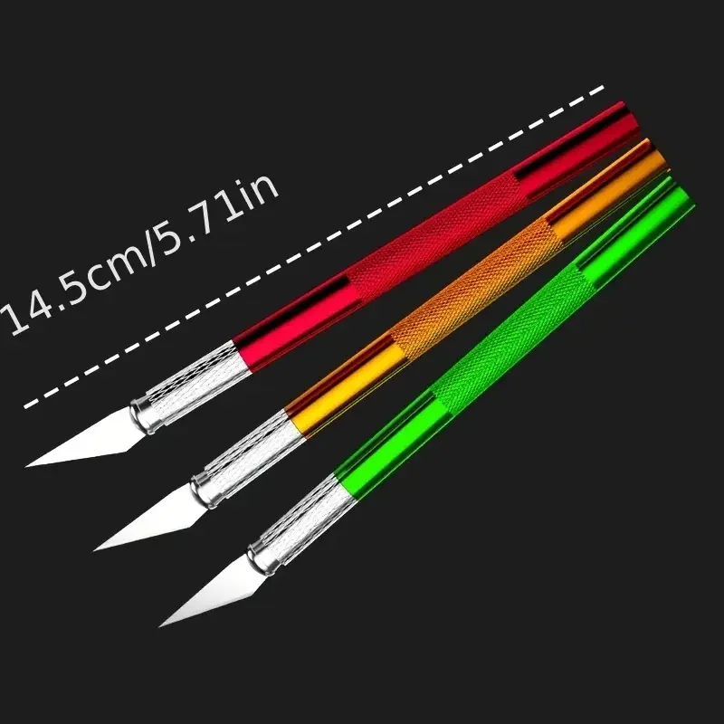 مجموعة أدوات حرفية من سبائك الألومنيوم مع شفرات دقيقة، مجموعة أدوات نحت يدوية، مناسبة للاستخدام بنفسك والملصقات والأختام المطاطية #1
