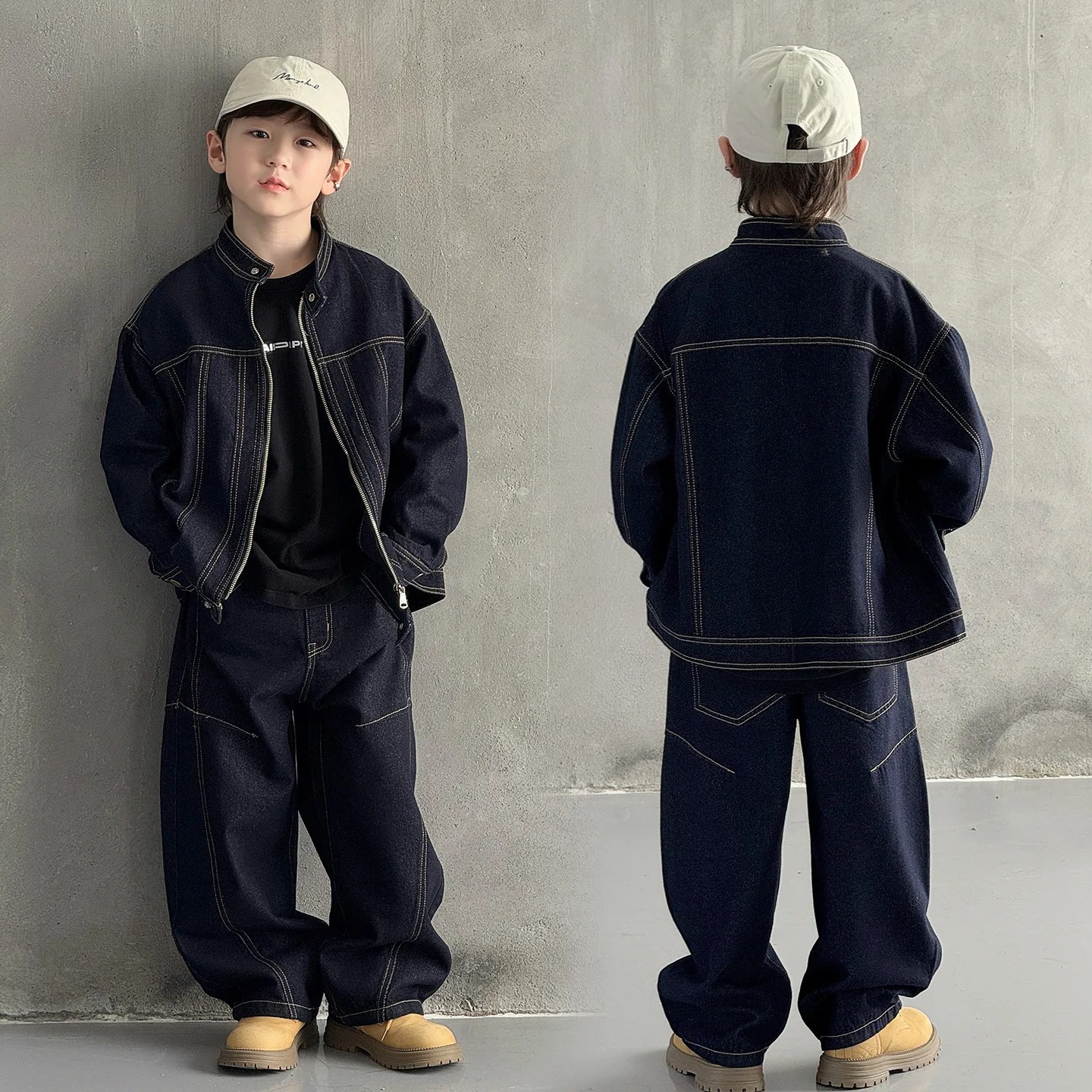 Kids Casual Vintage Jeans and Jacket 2 PCS Clothes Set for Boy Classic Denim Clothing Suit Child Cowboy Spring Autumn Tracksuit