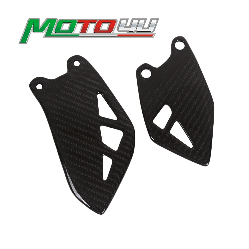 For Kawasaki ZX-10R ZX10R  ZX 2011-2022 Real Carbon Fiber Motorcycle Heel Guard Rearset Plate Foot Peg Protector Overlay Gloss