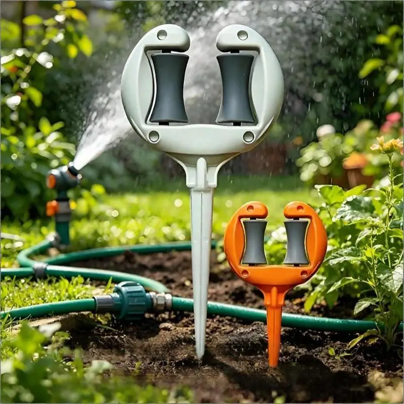 Garden Hose Guide Holder With Smooth Rotating Rollers And Sturdy Spike For Backyard Watering Lawn Garden Care