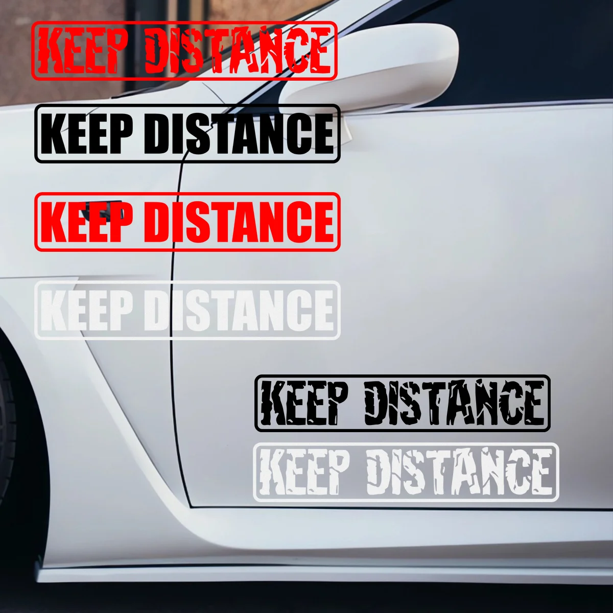 

Автомобильная наклейка KEEP DISTANCE — предупреждающая наклейка высокой видимости для транспортных средств, мотоциклов, грузовиков — светоотражающая виниловая безопасность