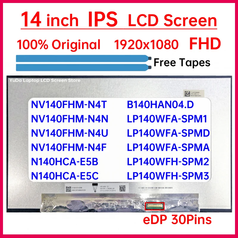 14 "شاشة لاب توب LCD N140HCA-E5C N140HCA-E5B NV140FHM-N4N N4U N4F LP140WFA-SPMD SPMB SPMA LP140WFH-SPM1 عرض مصفوفة لوحة