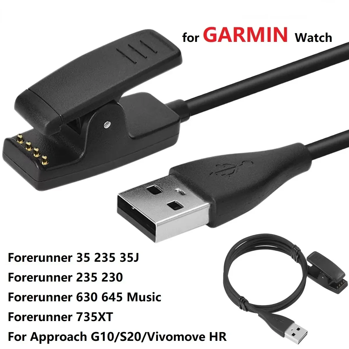 Für Garmin Approach S20/G10 Forerunner 235/35/64/230/630/645/645 Music/735XT/USB Smartwatch-Ladegerät
