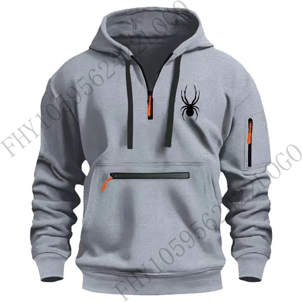 2024 Autumn/winter new men\'s hooded sweatshirt, men\'s outdoor leisure fitness jogging sweatshirt, loose European size pullover