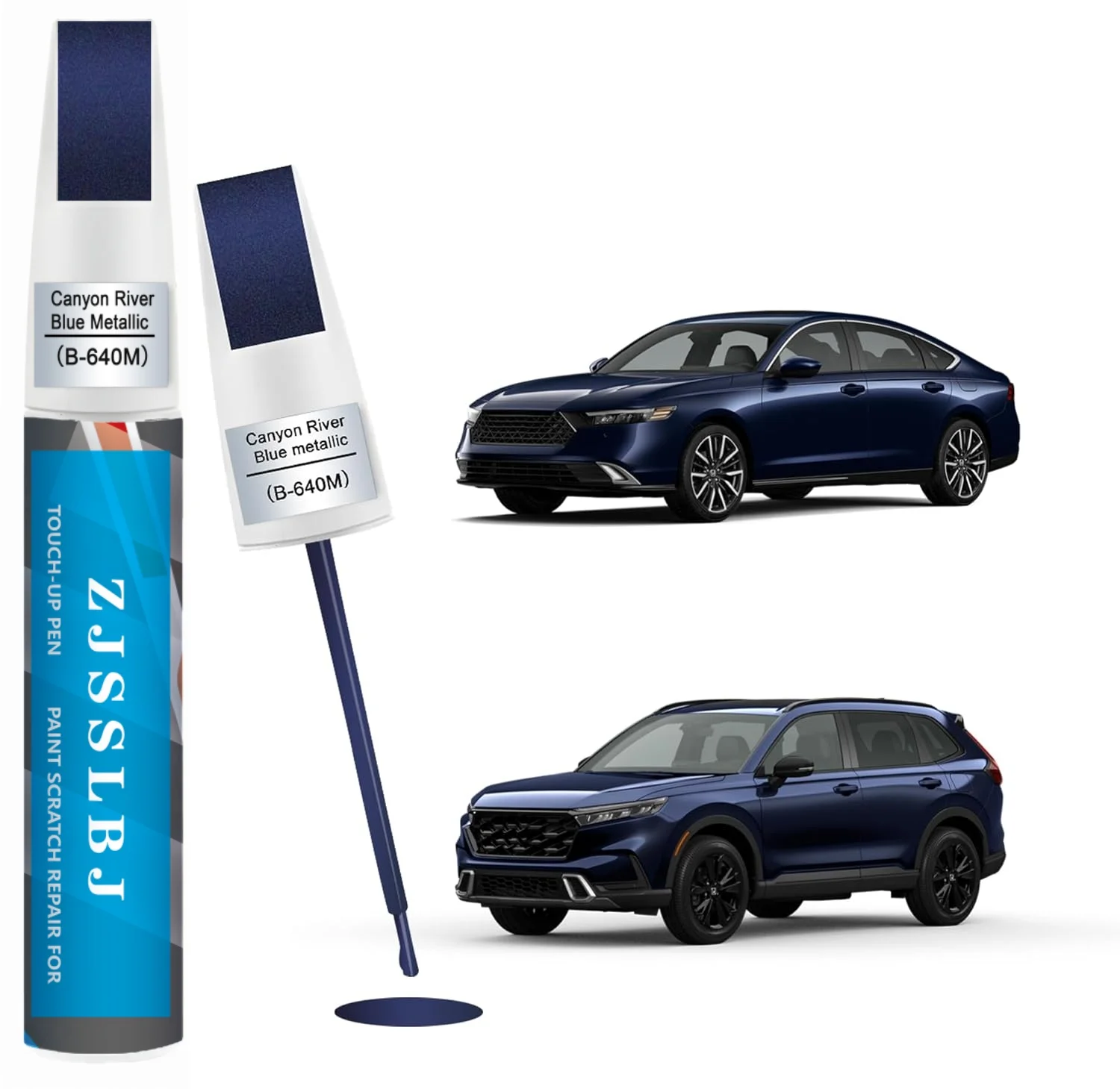 Canyon River Blue Metallic(B-640M) Touch Up Paint Compatible with Acura, Car Paint Pen Scratch Repair Two-In-One Touch Up Pain